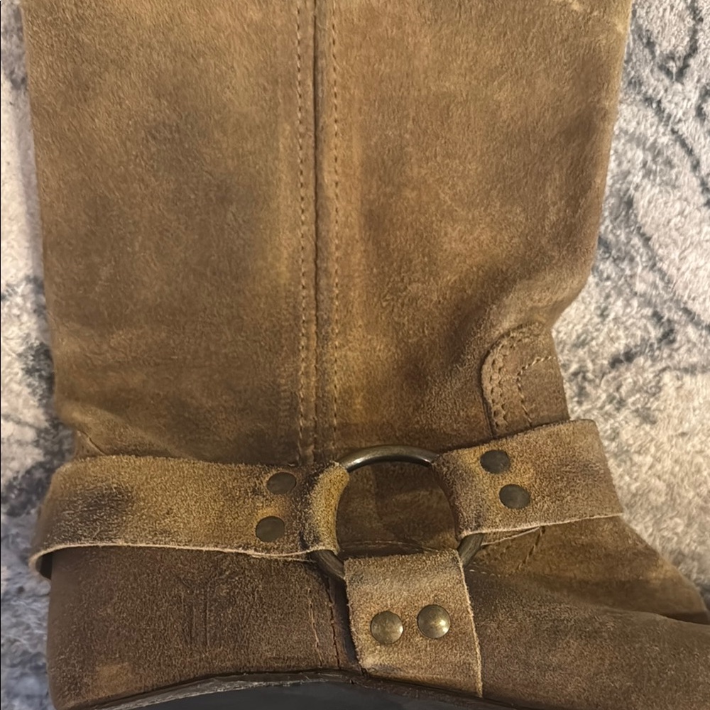 Frye Brown Leather Harness Boots - Picture 6 of 9